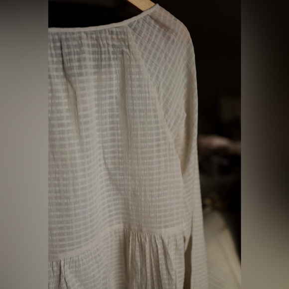 Cotton Cream Peasant Blouse - Picture 2 of 6